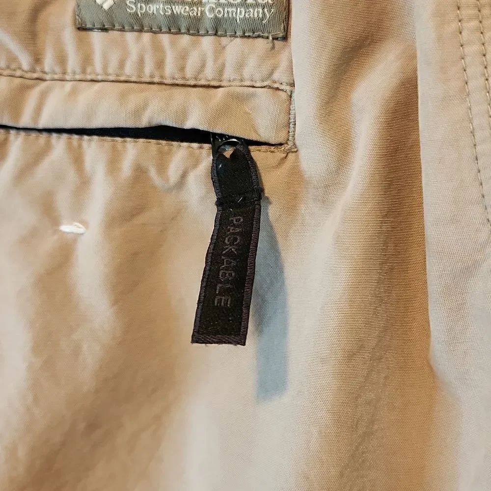 Columbia Packable Cargo Swim Trunks Shorts Lined Brown Men's Sz XL EUC VERY NICE